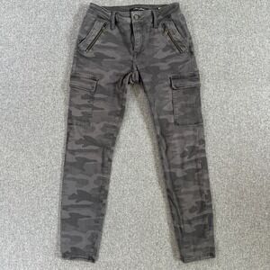 Mavi Juliette Mid Rise Skinny Cargo Pants Gray Camo Women's Size‎ 26x31 Stretch